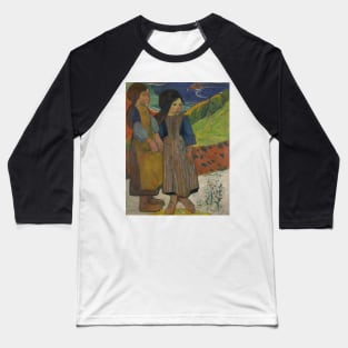 Two Breton Girls by the Sea by Paul Gauguin Baseball T-Shirt